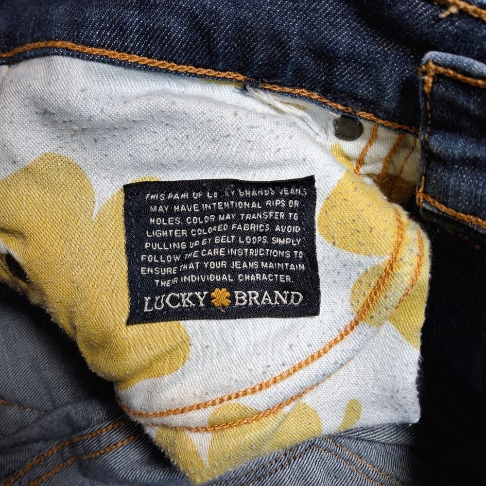 Vtg Lucky Brand Sofia Bootcut Jeans 4/27 Dark Wash Embroidered Pockets Boho Y2K - Picture 9 of 9